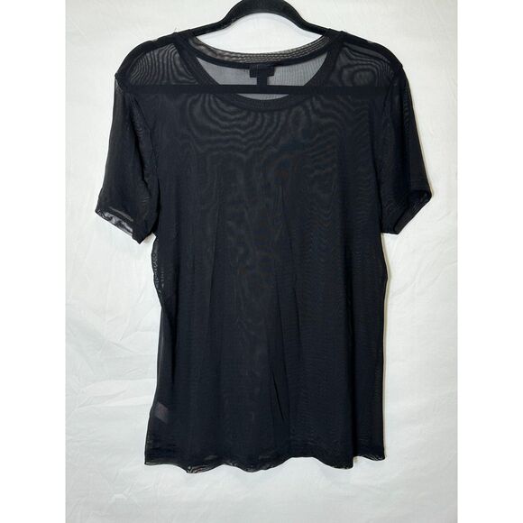 Torrid Women's Black Sheer Mesh Crew Neck Tee Size M (1) - Picture 3 of 3
